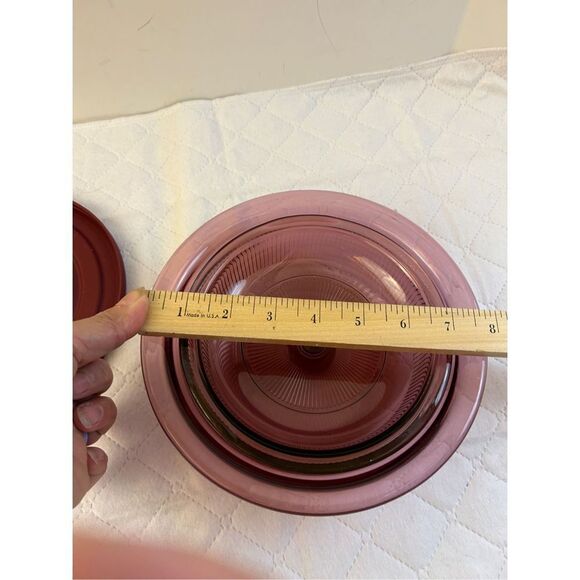 Corning ware vision bowl & lids cranberry 24oz